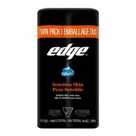Edge 0033782 Sensitive Skin Shave Gel For Men Twin Pack 14 Oz