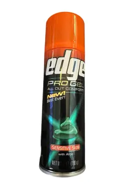 Edge 046500020322 New Pro Gel Sensitive Skin Shaving Aloe 7 Oz Old Formula Vintage Prop Nos
