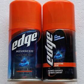 Edge 046500020339 Lot Of 2 Sensitive Skin Men Shave Gel With Aloe 2.75 Oz Each