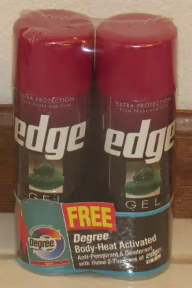 Edge 046500222856 Twin Pack Mens Shaving Gel Extra Protection Vitamin E And Aloe 7oz Degree