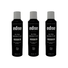 Edge 191565903711 For Men Ultra Sensitive Shave Gel With Oatmeal And Allantoin 7oz 3 Pack