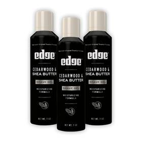 Edge 313038474454 Shave Gel For Men Cedarwood And Shea Butter 7oz 3 Pack - Shaving