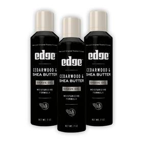 Edge 445000111104 Shave Gel For Men Cedarwood And Shea Butter 7oz 3 Pack - Shaving