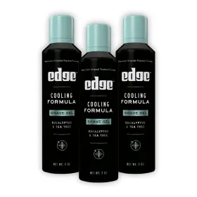 Edge 445011270210 Shave Gel For Men Cooling Eucalyptus And Tea Tree 7oz 3 Pack