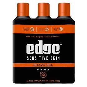 Edge 65465 Sensitive Skin Shaving Gel For Men 9.5 Ounce Each 3 Pack