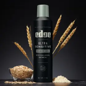 Edge 704817724394 For Men Ultra Sensitive Shave Gel With Oatmeal And Allantoin 7oz 12 Pack