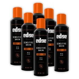 Edge 726084999428 Shaving Gel For Men Sensitive Skin With Aloe 6 Pack - Shave