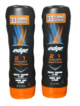 Edge 841058003250 2 Pack 2-in-1 Moisturizing Shave Cream 2in1 Shaving - 33% Bonus New Edge 841058003250 2 Pack 2-in-1 Moisturizing Shave Cream 2in1 Shaving - 33% Bonus New