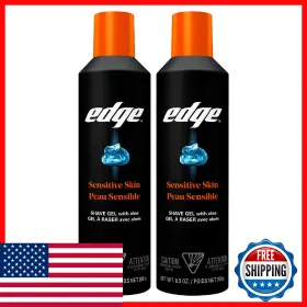 B0d63qcrgl Edge Shaving Gel For Men 9.5oz 2pk With Aloe - Sensitive Skin Shave Cream