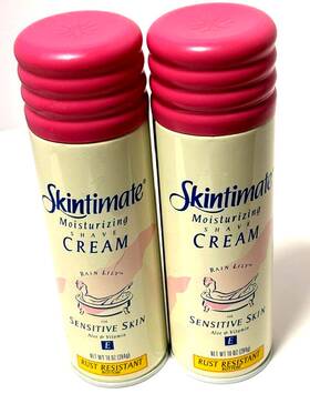 Edgewell Personal Care 046500025884 2 Cans Skintimate Shave Cream Moisturizing Sensitive Skin 10 Oz. Rain Lilly