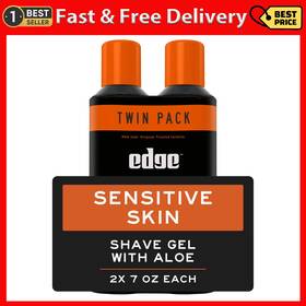 Edgewell Personal Care 313028346303 Edge Sensitive Skin Shave Gel For Men With Aloe Twin Pack 14 Oz