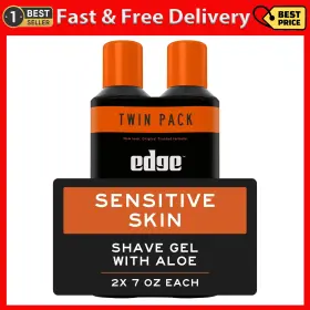 Edgewell Personal Care 313028346303 Edge Sensitive Skin Shave Gel For Men With Aloe Twin Pack 14 Oz Edgewell Personal Care 313028346303 Edge Sensitive Skin Shave Gel For Men With Aloe Twin Pack 14 Oz