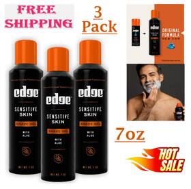 Edgewell Personal Care 313041411408 Edge Shaving Gel For Men Sensitive Skin Moisturizes With Aloe 7oz 3 Pack