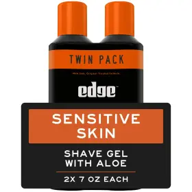 Edgewell Personal Care 313116926943 Edge Sensitive Skin Shave Gel For Men With Aloe Twin Pack 14 Oz