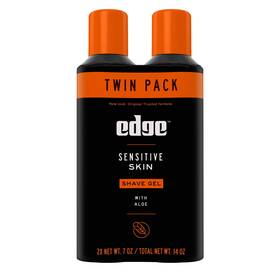 Edgewell Personal Care 705353305719 Edge Sensitive Skin Shave Gel For Men With Aloe Twin Pack 14 Oz