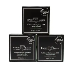 Edwin Jagger 055299009819 Pack Of 3 Cooling Menthol Shaving Soap Refill 2.3 Oz. Each