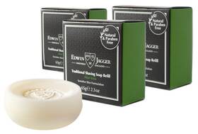 Edwin Jagger Ssav3 Aloe Vera Natural Shave Soap Refill 65g 2.3oz Pack Of 3 New