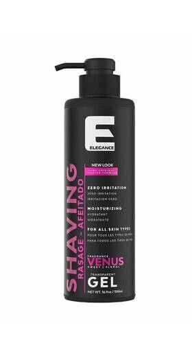 Elegance 285001951864 Venus Moisturizing Transparent Shaving Shave Gel 16.9oz / 500ml