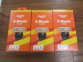 Equate 194346053124 5 Blade Razor With Trimmer - Lot Of 3
