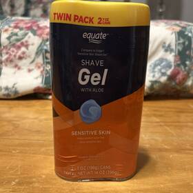 Equate 681131247467 Sensitive Skin Shave Gel With Aloe 7 Oz - 2 Pack Twin New Seal