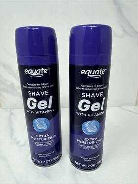 Equate 681131247474 2-pack Men S Extra Moisturizing Shave Gel With Vitamin E 7 Oz/198g Each