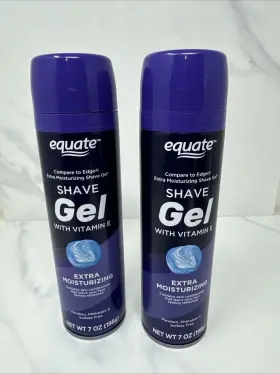 Equate 681131247474 2-pack Men S Extra Moisturizing Shave Gel With Vitamin E 7 Oz/198g Each