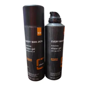 Charcoal-2 Every Man Jack 878639000445 Purifying Shave Gel With Tea Tree Oil Activated Pack