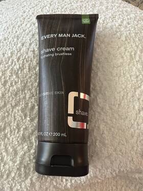 Every Man Jack 878639000476 Hydrating Shave Cream Fragrance Free Sensitive Skin 6.7 Fl Oz New