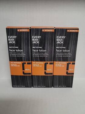 Every Man Jack 878639000650 Oil Defense Skin Mattifying Face Lotion And Shine Control Lot Of 3