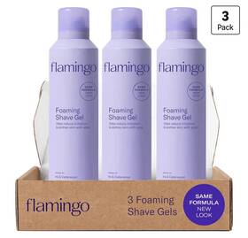 Flamingo 60403089802 Foaming Shave Gel Iris And Cedarwood Dermatologist Tested 3 Pack 6.7 Oz