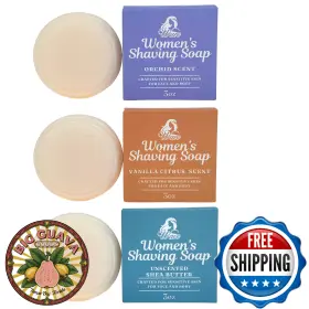 B0fpxvcx92 G.b.s Women Shaving Soap 3-pack Sensitive Skin Shea Butter Orchid Vanilla Citr
