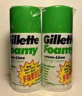 Gillette 047400245303 Rare Nos 1990 Foamy Lemon Lime Shave Foam 11 Oz Vintage Sealed