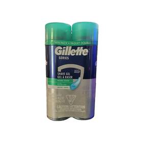 Gillette 047400305045 Series 3x Action Shave Gel Sensitive Twin Pack 7 Oz Of 2 Packag