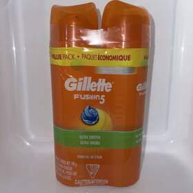 Gillette 047400306103 Fusion 5 Ultra-sensitive Shave Gel Mens Twin Pack New