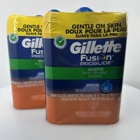 Gillette 047400525610 6 Large Cans Of Fusion Proglide Sensitive Shave Gel 8.4 Oz New