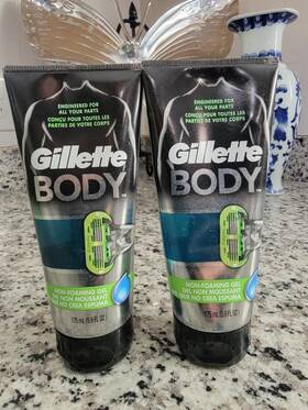 Gillette 047400650473 Lot Of 2 Body Non-foaming Shave Gel 5.9 Oz