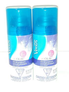 Gillette 047400653856 Venus Ultra Moisture Shave Gel With Olay Violet Swirl 2 Pack 2.5 Oz