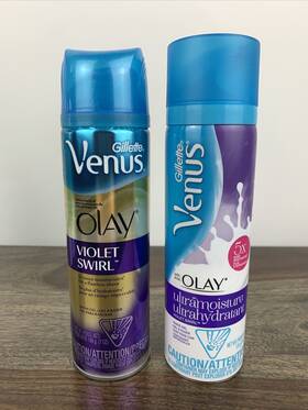 Gillette 047400653863 2x Venus Shave Gels 1 Olay Violet Swirl And Ultra Moisture New
