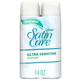 Gillette 047400657014 Satin Care Ultra Sensitive Shave Gel For Women Pack Of 2 7oz Each