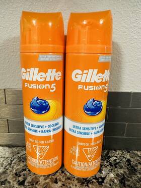 Gillette 047400662223 Fusion5 Ultra Sensitive Cooling Shave Gel 7 Oz. Each - Pack Of 2