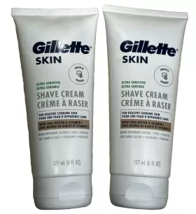 Gillette 047400674271 2 Skin Ultra Sensitive Shave Cream With Shea Butter 6 Oz Each New