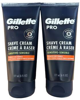 Gillette 047400676251 2 Pack Pro Advanced Glide Formula Sensitive Shave Cream 6 Oz
