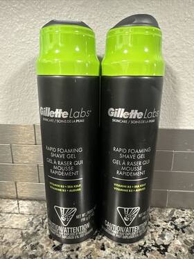 Gillette 047400676336 Labs Rapid Foaming Shave Gel - 7 Oz Each Lot Of 2 New Sealed