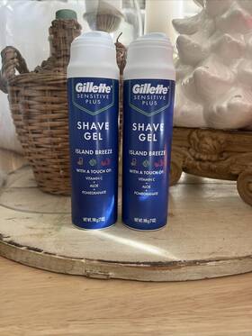 Gillette 047400678231 Shave Gel Island Breeze 198g/7oz Lot Of 2 As Seen In Pics