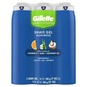 Gillette 047400696396 Island Breeze Shave Gel 7 Oz 3-count