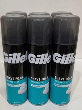 Gillette 0918 Original Scent Sensitive Shave Foam 200ml Each Pack Of 6