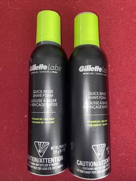 Gillette 13239323x2 2 Gillettelabs Quick Rinse Shave Foam For Men With Vitamin B3 And Sea Kelp 8.1 Oz
