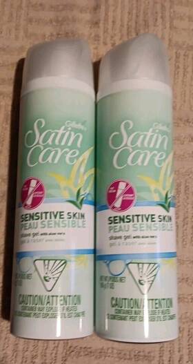 Gillette 2096832301 2x Satin Care Sensitive Skin Shaving Cream Gel Women 7oz H9