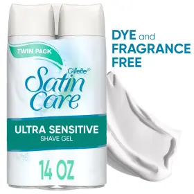 Gillette 313023621634 Satin Care Ultra Sensitive Womens Shaving Gel Twin Pack 14 Oz Gillette 313023621634 Satin Care Ultra Sensitive Womens Shaving Gel Twin Pack 14 Oz
