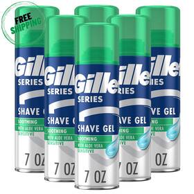 Gillette 313048084063 Series 3x Sensitive Shave Gel Hydrates Skin 7 Oz Pack Of 6
